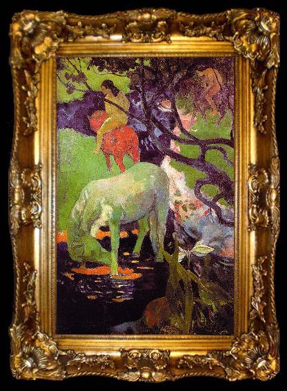 framed  Paul Gauguin The White Horse r, ta009-2